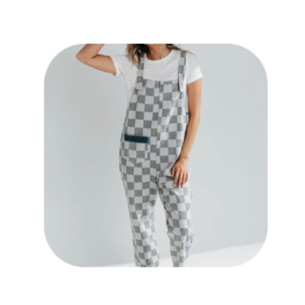 The Tora Checkered overalls from Piper & Scoot. Size large.